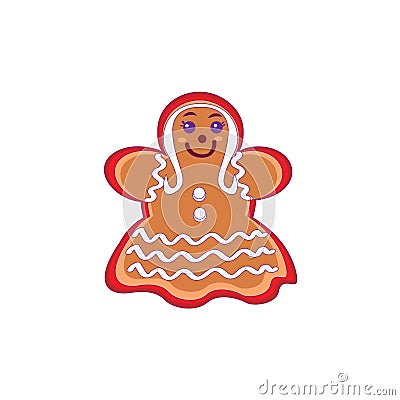 Isolated Ginger cookie Christmas season Vector Vector Illustration