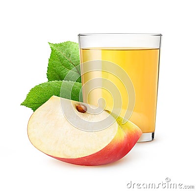 Isolated glass of apple juice Stock Photo