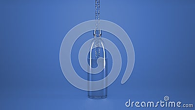 Glass Bottle Filling Up with Blue Fluid and Falling Down Spectacular with  Water Spilling Out Motion Graphics 2D 3D Animation Stock Video - Video of  graphics, design: 142375491