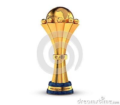 Isolated Gold African cup of nations trophy Stock Photo