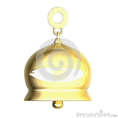 Isolated golden bell xmass (3D) Stock Photo