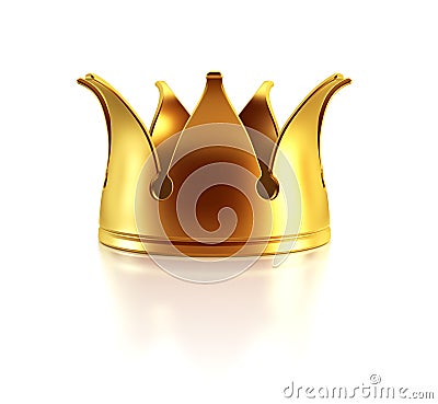 Isolated golden crown Stock Photo