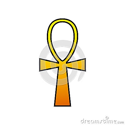 Isolated golden pharaoh symbol icon Egypt Vector Vector Illustration