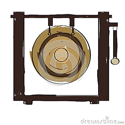 Isolated gong icon. Musical instrument Vector Illustration