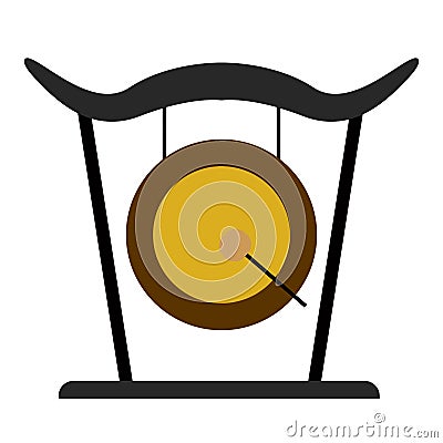 Isolated gong icon. Musical instrument Vector Illustration