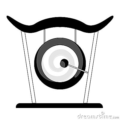 Isolated gong icon. Musical instrument Vector Illustration