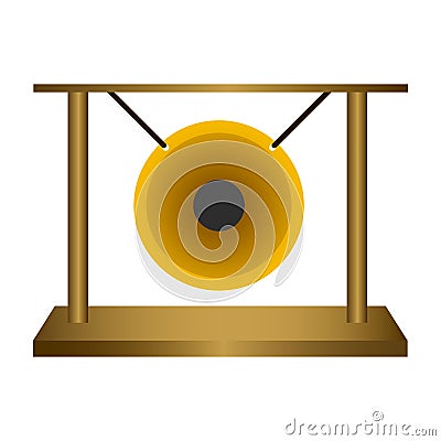 Isolated gong. Musical instrument Vector Illustration
