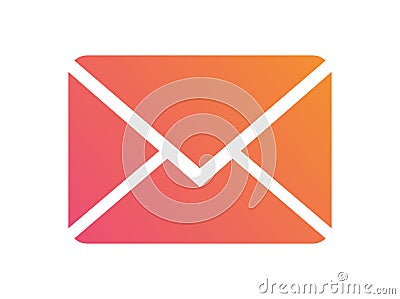 Gradient vector colorful interface email envelope icon Vector Illustration