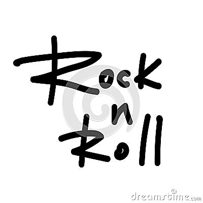 Isolated graffiti tag Rock and roll. Vector illustration. Vector Illustration