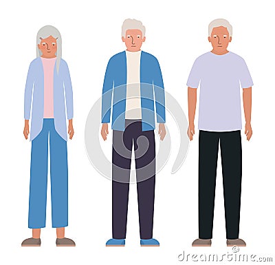 Isolated grandfathers and grandmother vector design Vector Illustration