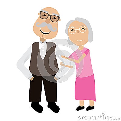 Isolated grandparents couple Vector Illustration