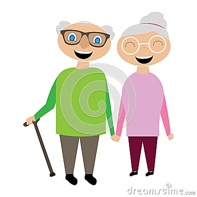 Isolated grandparents couple Vector Illustration