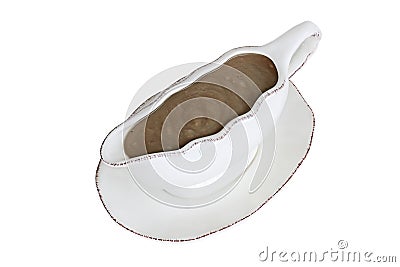 Isolated Gravy Boat over White Stock Photo