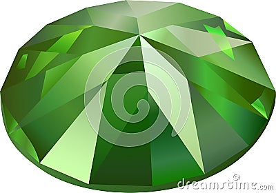 Isolated green demantoid Vector Illustration