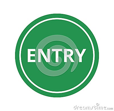 Isolated Green Entry Symbol Vector Illustration