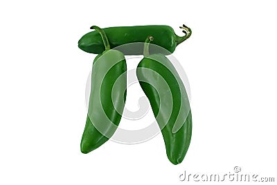 Isolated green Jalapeno pepper Pi Sign Stock Photo