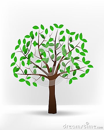 Isolated green leafy summer tree vector Vector Illustration