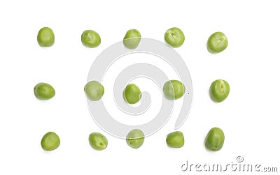 Isolated green pods. Sweet green pe Stock Photo