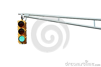 Isolated Green traffic signal light Stock Photo