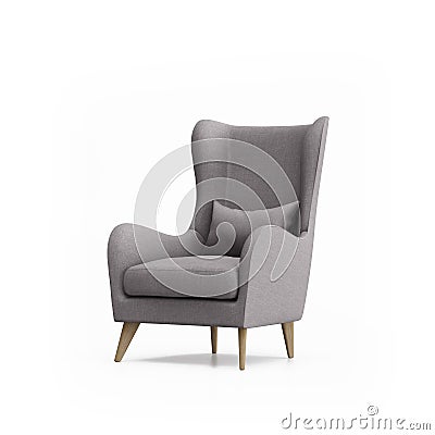 Isolated grey armchair isolated Stock Photo