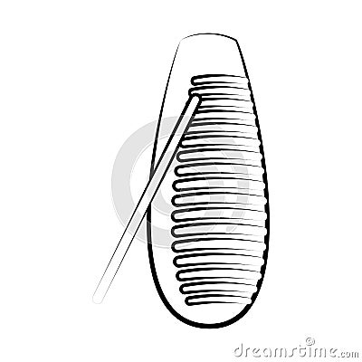 Isolated guiro outline. Musical instrument Vector Illustration