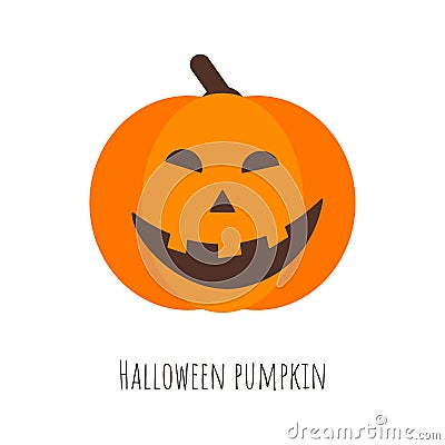 Isolated Halloween pumpkin, funny face Vector Illustration