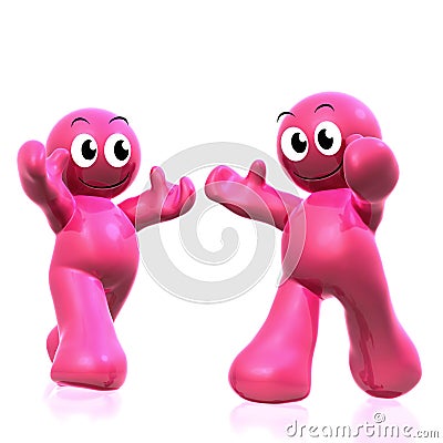 Isolated happy couple in love 3d icon Cartoon Illustration