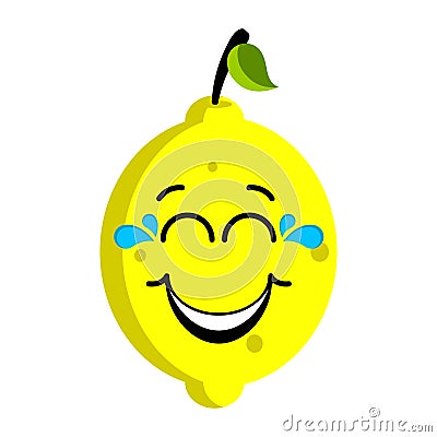 Happy lemon emoticon Vector Illustration