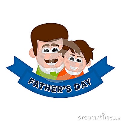 Isolated happy man with a son avatar. Father day Vector Illustration