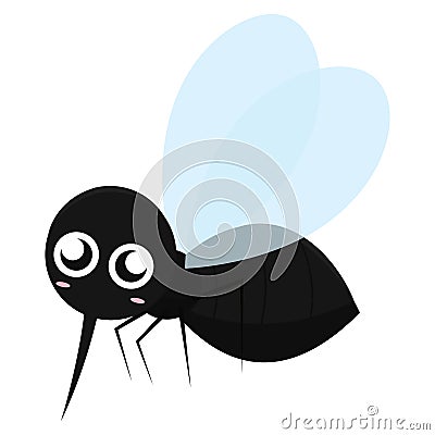 Isolated happy mosquito cartoon Vector Illustration