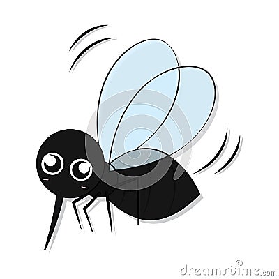 Isolated happy mosquito cartoon Vector Illustration