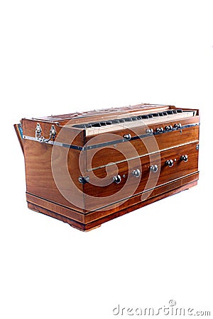 Isolated Harmonium Stock Photo