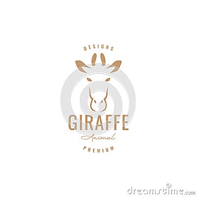 Isolated head giraffe vintage logo design Vector Illustration