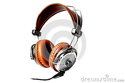 Isolated Headphones on Transparent Background, Generative Ai Stock Photo