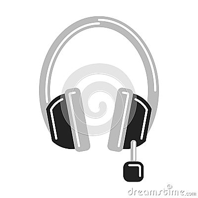 Isolated headphones on white. Vector Illustration