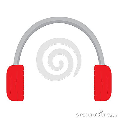 Isolated headphones. Winter clothes Vector Illustration