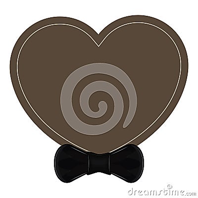 Isolated heart with a bowtie Vector Illustration
