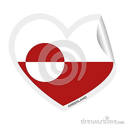 Isolated heart shape with the flag of Greenland Vector Vector Illustration