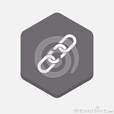 Isolated hexagonal signal with a broken chain Stock Photo