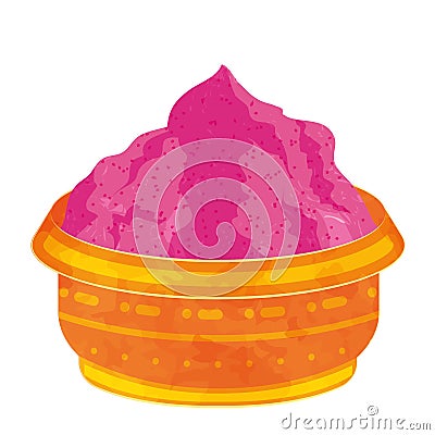 Isolated hindu powder on artisan vase Vector Vector Illustration