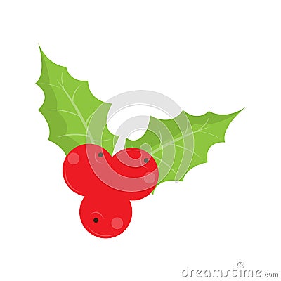 Isolated holly leaf icon. Christmas ornaments Vector Illustration