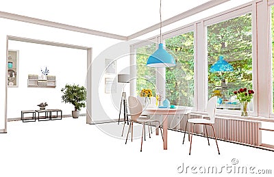 Isolated home interior f Cartoon Illustration