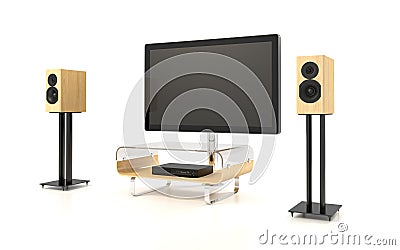 Isolated Home Theater Stock Photo