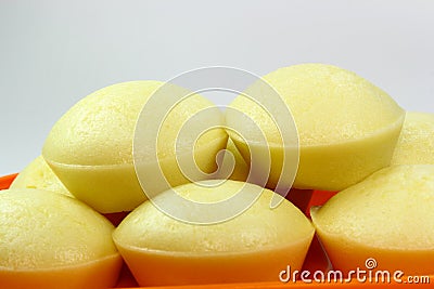 Isolated hot Steamed Rice Cake Stock Photo