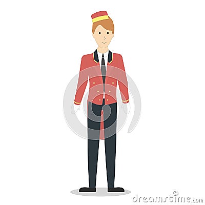 Isolated hotel porter. Vector Illustration