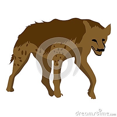 Isolated hyena sketch Cartoon Illustration