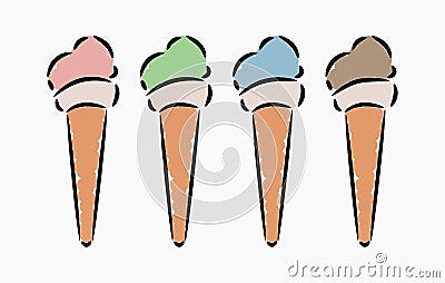 Isolated Ice Creams Illustration Stock Photo