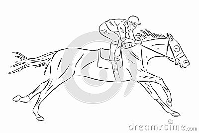 Illustration of horse derby, vector drawing Vector Illustration