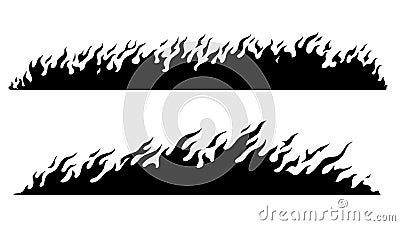 Blazing Fire Silhouette Illustration Set Vector Illustration