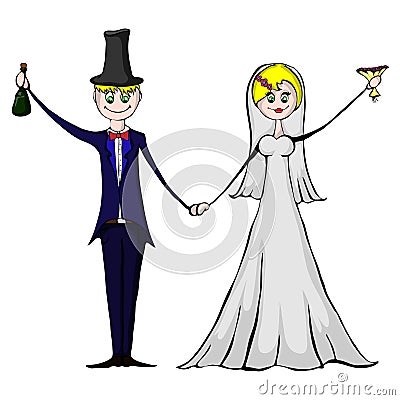 Isolated illustration of suitors Vector Illustration